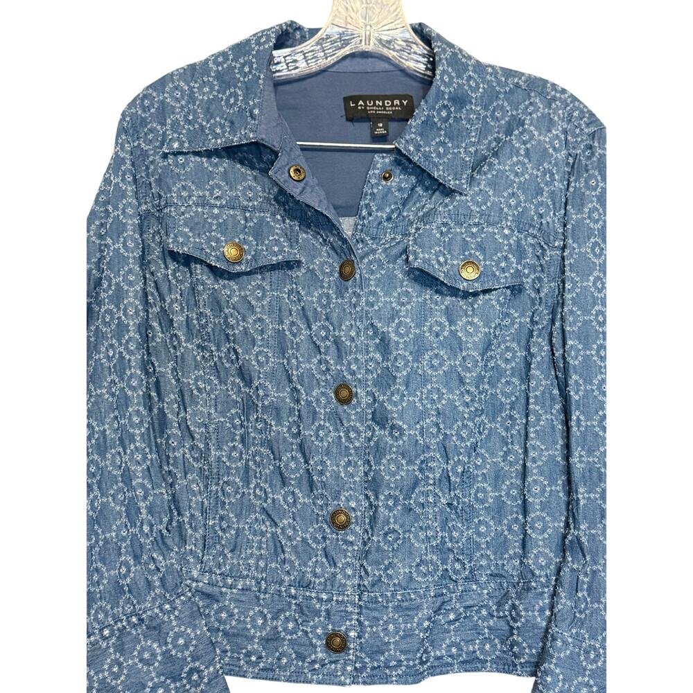 Laundry Light Weight Embroidered Denim Jacket- SZ 12